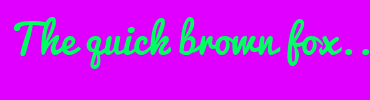 Image with Font Color 00FF60 and Background Color DF00FF